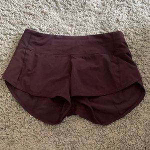 Lululemon purple 2.5 speed up shorts